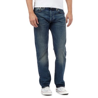 Levi's Big and tall 501 hook mid blue straight leg jeans